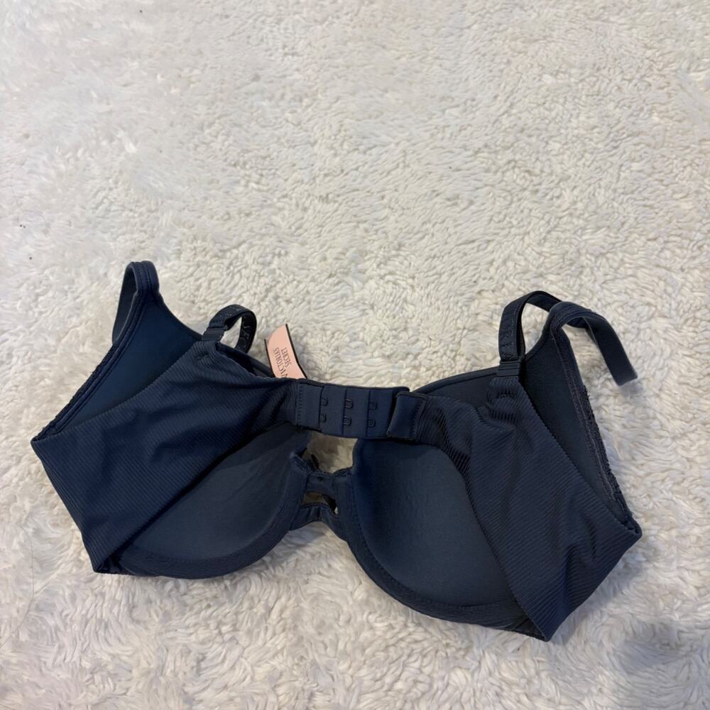 NWT VS Dream Angels Navy Body Lace Overlay Padded Bra 32C Sexy Lingerie Hot - Picture 2 of 5